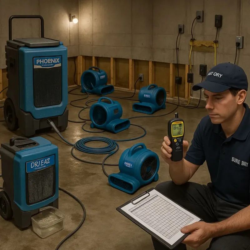 Structural Drying and Dehumidification process in Castle Rock, WA